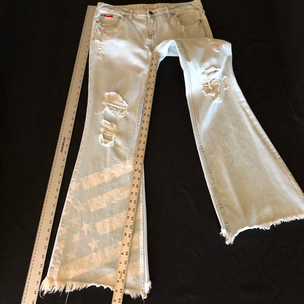 Rare Free People American Flag Super Flare Sz 29 - Picture 9 of 16